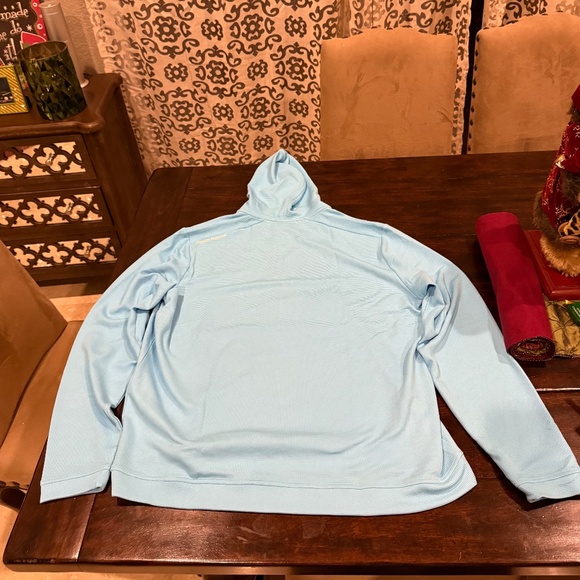 Peter Millar Men's XL Maya Blue Grid Performance Half-Zip Hoodie MSRP $165 - Picture 5 of 10